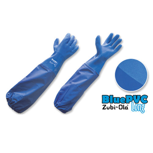 Guantes Semicorrugado Uso Ind Azul Con Manga Pvc T10 11981616 - MARKEMSTORE
