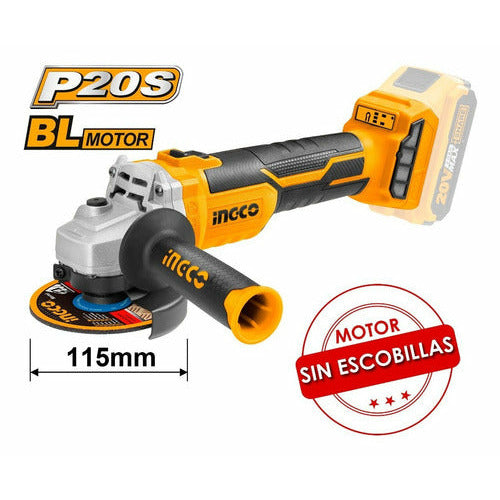 Pulidora Inalambrica Ionlitio 20v 4 1/2 9000rpm INGCO UCAGLI1152 - MARKEMSTORE