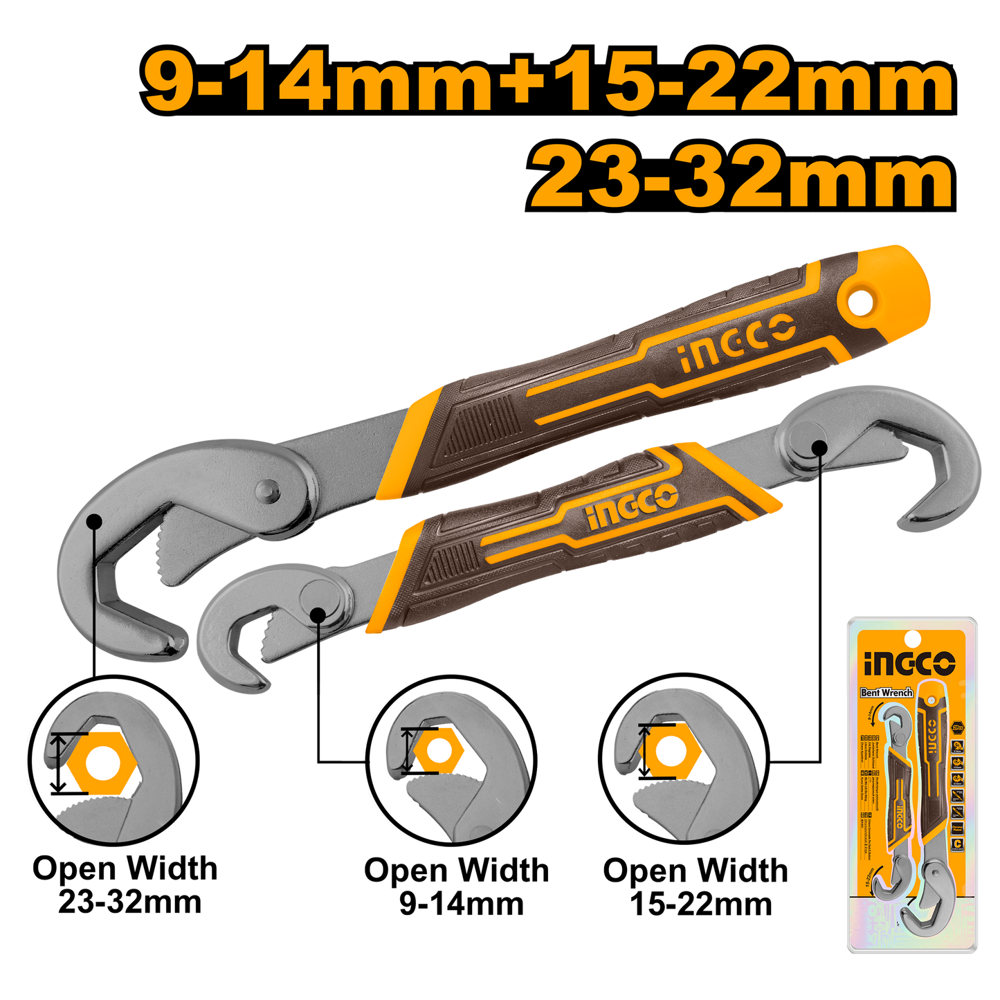Set Llave Tipo Gancho 2 Piezas INGCO HBWS09328 - MARKEMSTORE
