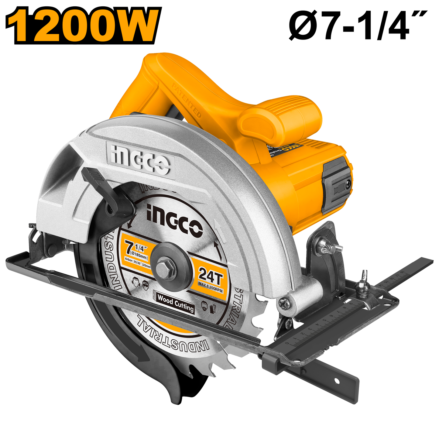 Sierra Circular 7-1/4 110/120V 60Hz 1200W 5000Rpm INGCO UCS18578 - MARKEMSTORE