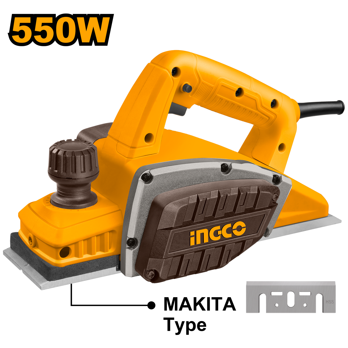 Cepillo Electrico 110/120V 60Hz 550W 16000Rpm 3-1/4X3/64 INGCO UPL5508 - MARKEMSTORE