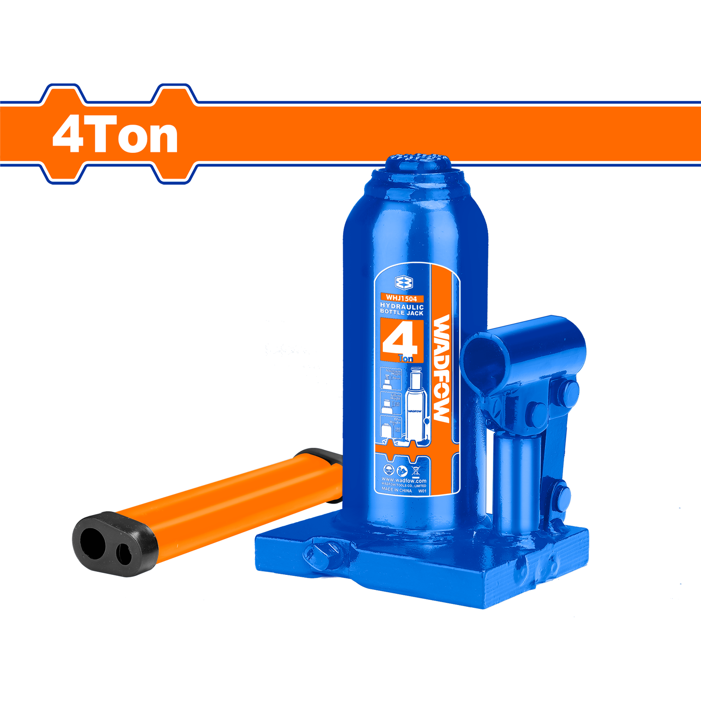 Gato Tipo Botella 4 Ton Altura Elevación 110Mm WADFOW REF. WHJ1504 - MARKEMSTORE