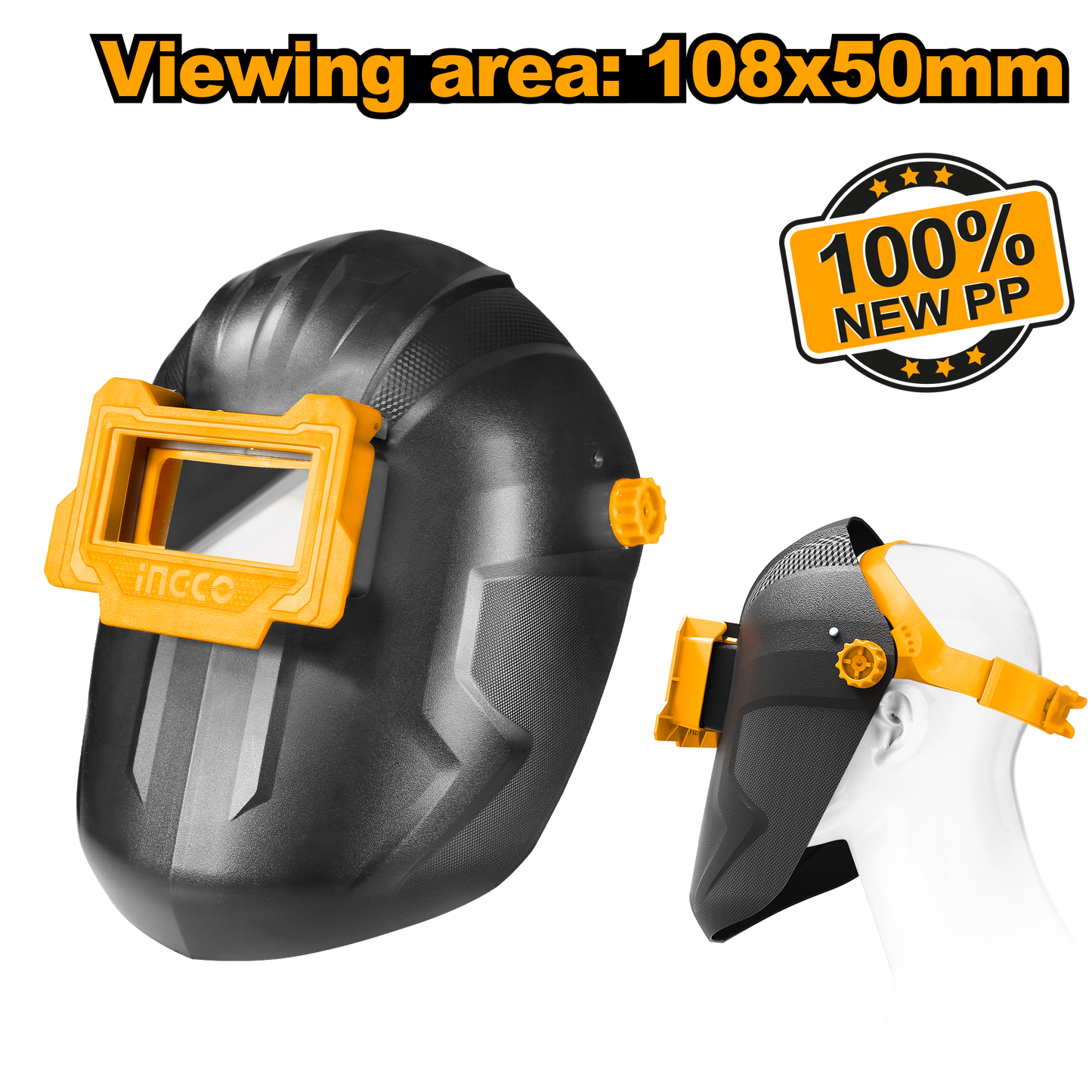 Careta Para Soldar 100%Pp Vidrio 108X50X3mm INGCO WM101 - MARKEMSTORE