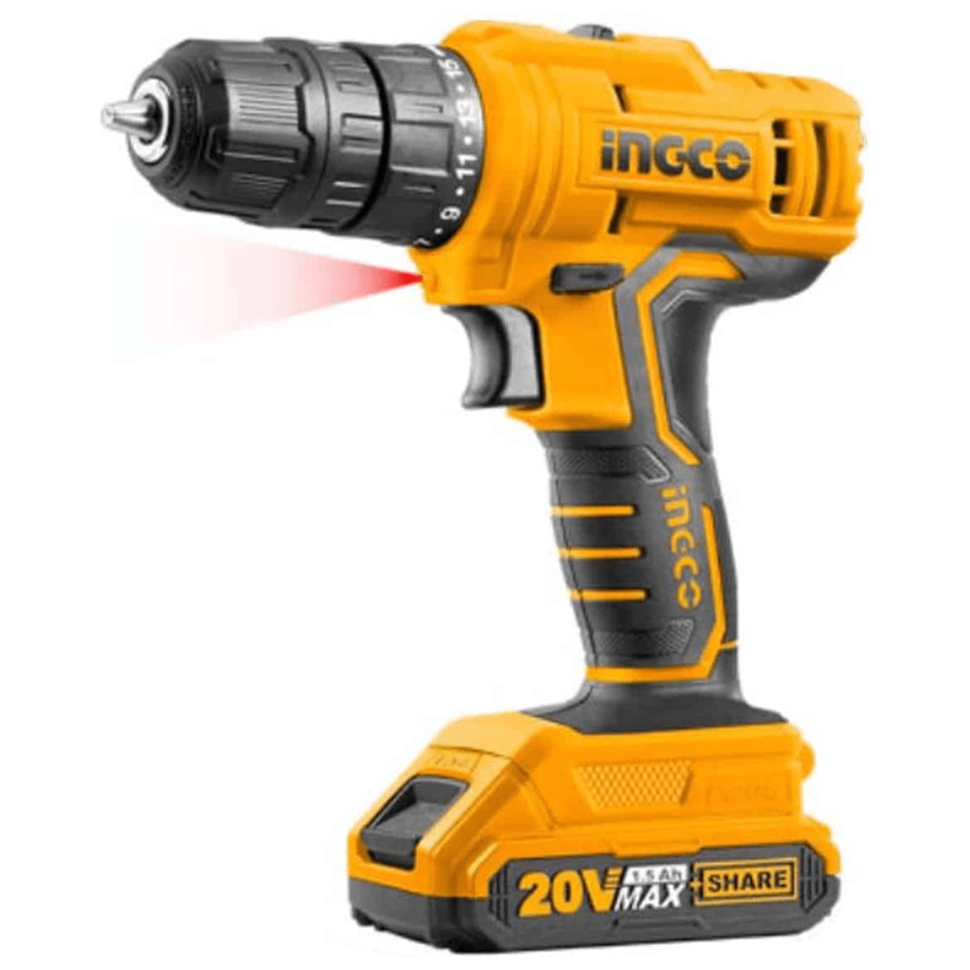 Taladro Inalambrico 20V Ion Litio Vel 0-400/0-1500Min 45Nnm Con 1 Baterias y Cargador Ingco UCDLI20051 - MARKEMSTORE