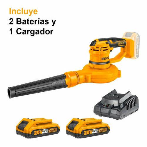 Blower Inalámbrico Ionlitio 20v Con 2 Baterías Y 1 Cargador Ingco - MARKEMSTORE