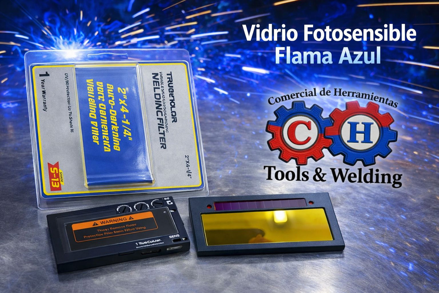 VIDRIO FOTOSENSIBLE FLAMA AZUL TRUE COLOR # 11