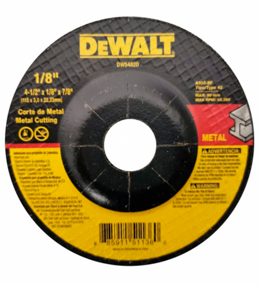 DISCO DE CORTE 4-1/2 X 1/8 DEWALT