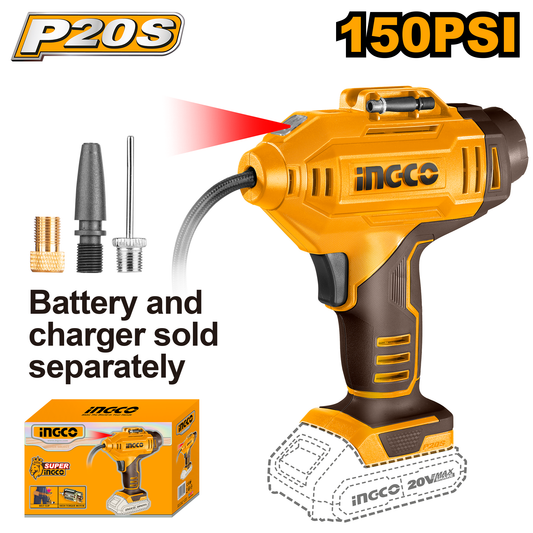 Compresor Inalambrico Ionlitio 20V Con 3 Adaptadores Cacli2018 - MARKEMSTORE