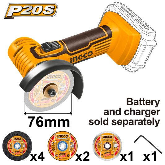 Mini Pulidora Inalambrica 13" 20V Multifuncion 19500Rpm INGCO CAGLI7601 - MARKEMSTORE