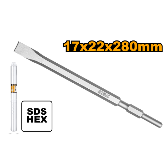 Cincel Hex Plano 17X280X22mm INGCO DBC0522801 - MARKEMSTORE