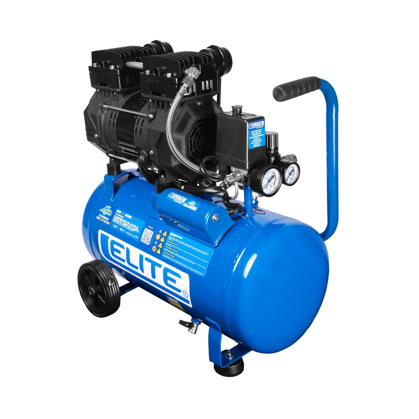 COMPRESOR ELITE DE ACOPLE DIRECTO LIBRE DE AIRE - 2.5 HP 25 LTS - 125 PSI 110 V
