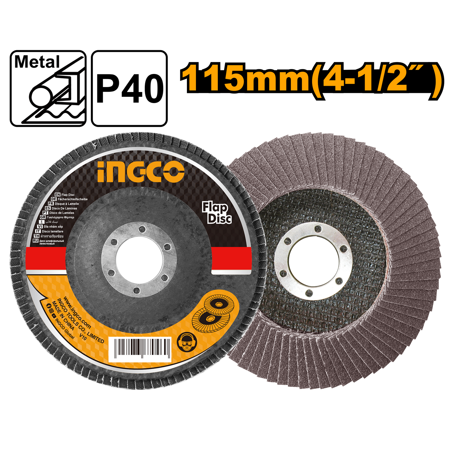 Disco Flap 115X22Mm G40 Ingco Fd1151 - MARKEMSTORE