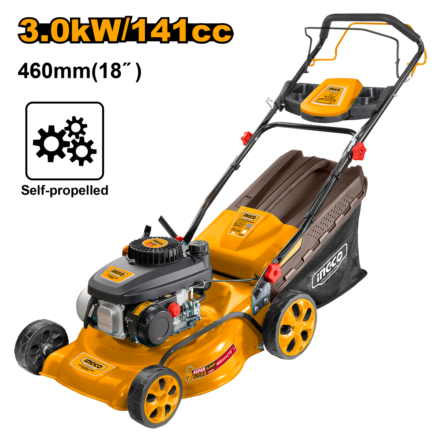 Cortadora De Cesped a Gasolina 141cc 4Hp INGCO GLM141182