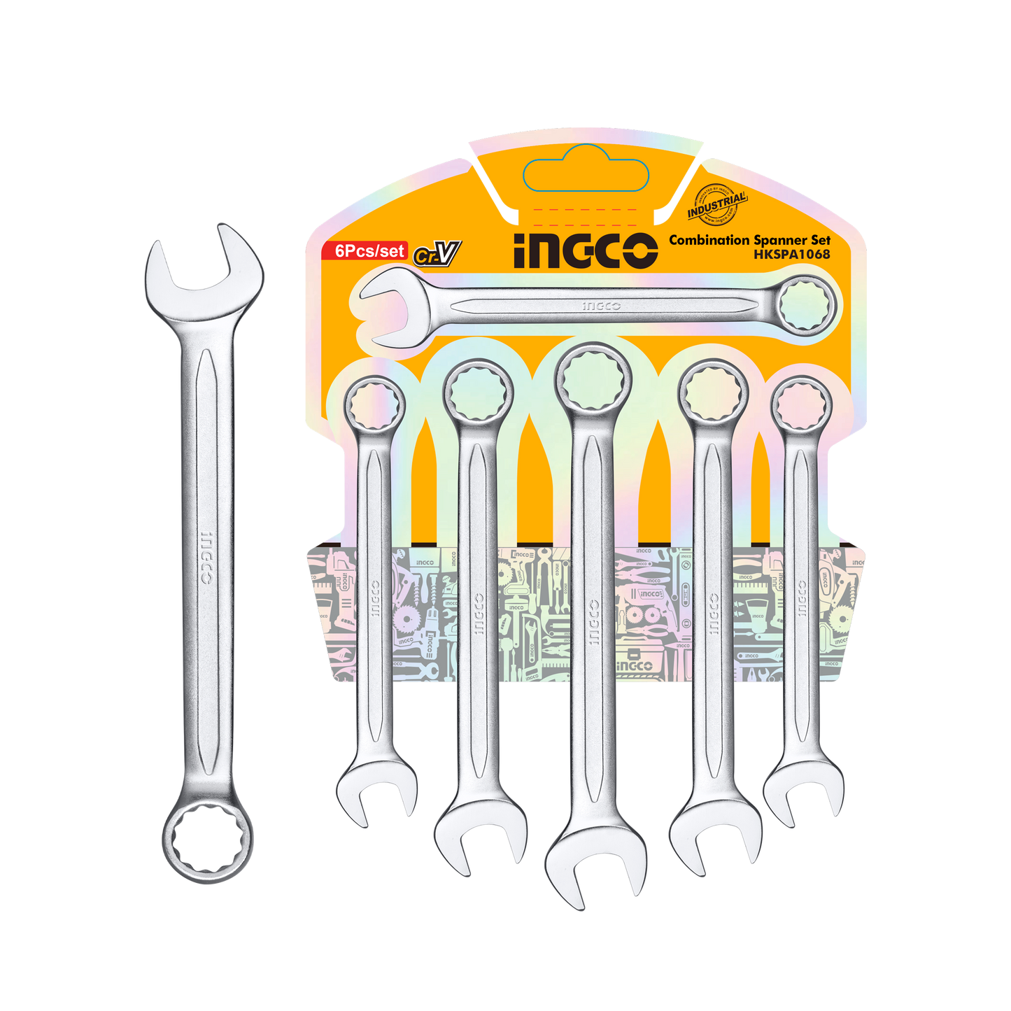 Set Llave Combinada Ind 6Pcs 8-17Mm INGCO HKSPA1068 - MARKEMSTORE