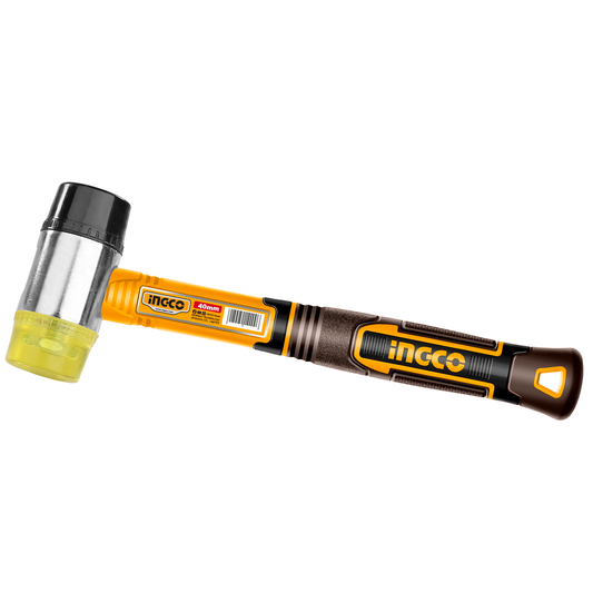 Mazo De Caucho y Plástico 40Mm Mango Fibra De Vidrio INGCO HRUH8940 - MARKEMSTORE