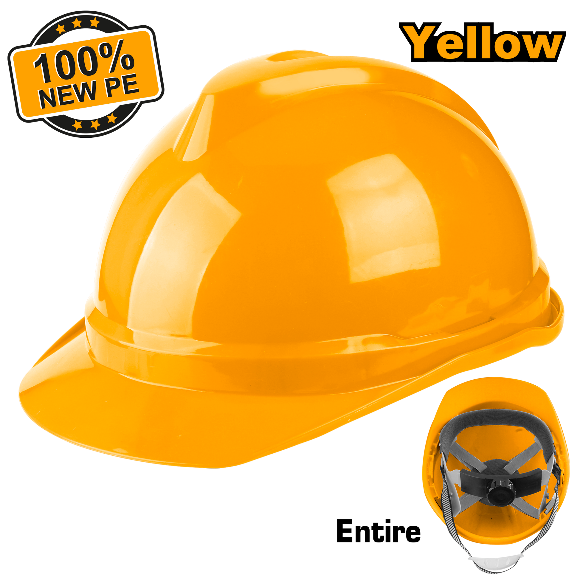 Casco De Seguridad Amarillo Con Ventilacion Suspension 8 Puntos INGCO HSH201 - MARKEMSTORE