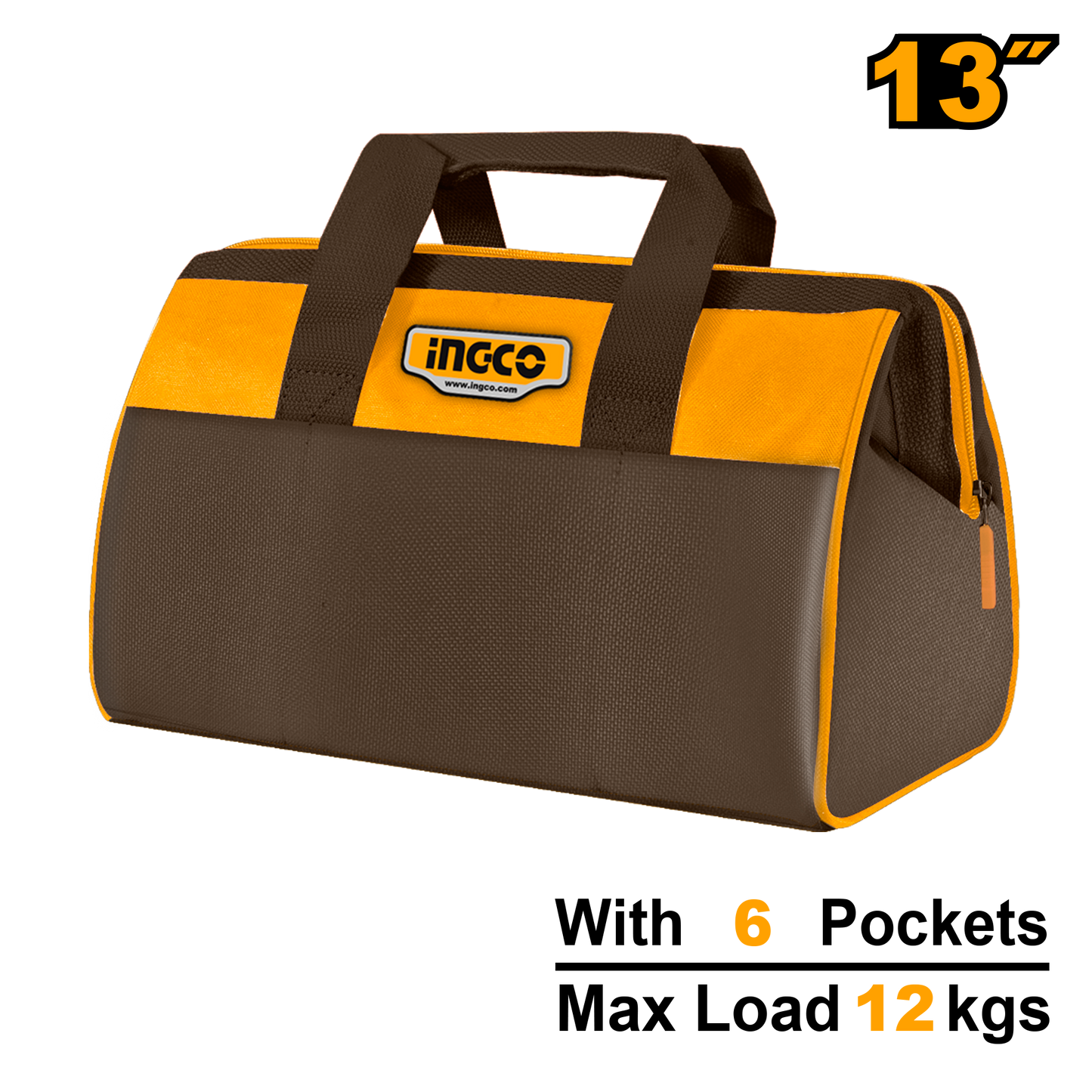 Tula Para Herramientas 13" Soporte 12 Kilos Con 6 Bolsillos Externos INGCO HTBG281328