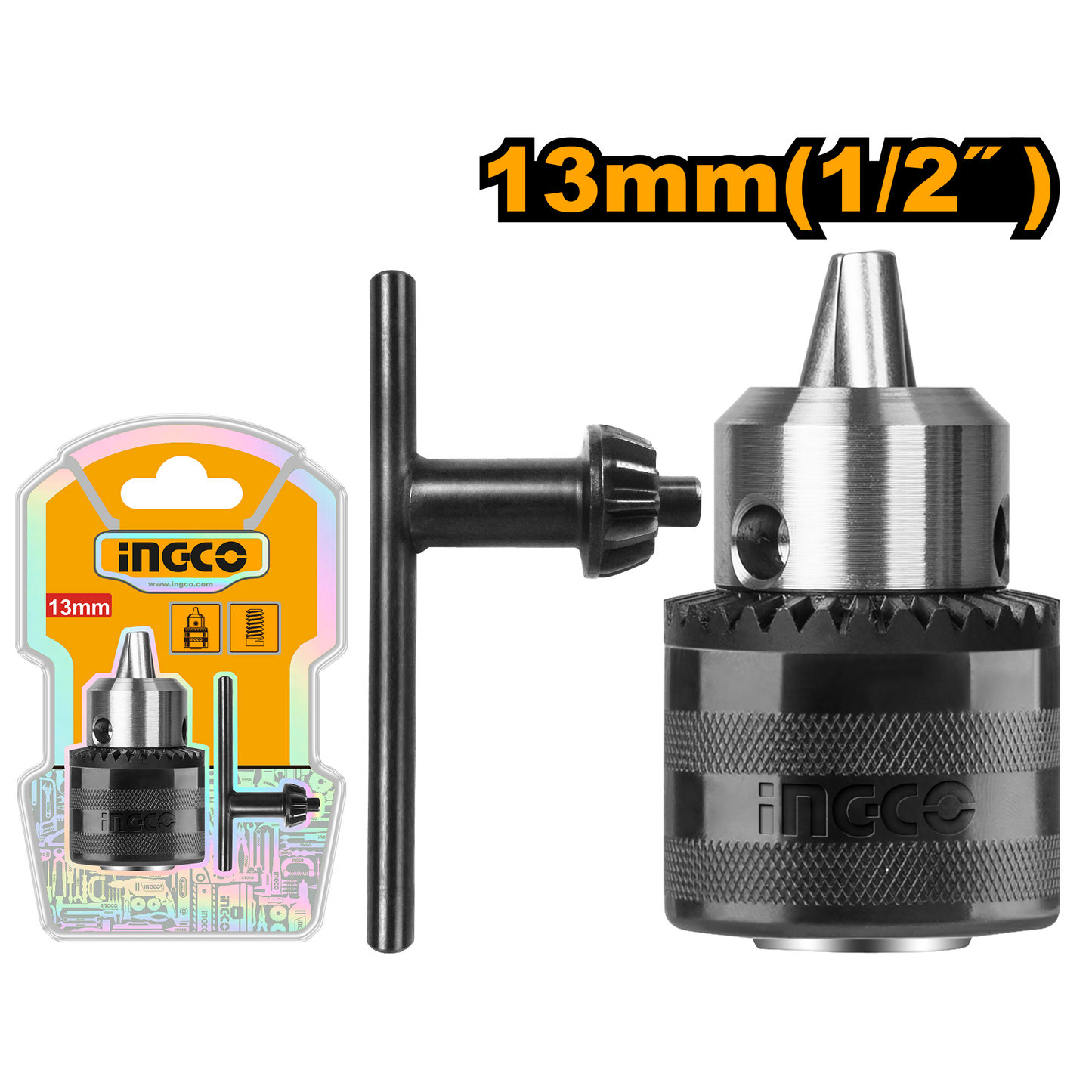 Mandril Taladro + Llave 1/2 - 20Unf  INGCO KC1301 - MARKEMSTORE