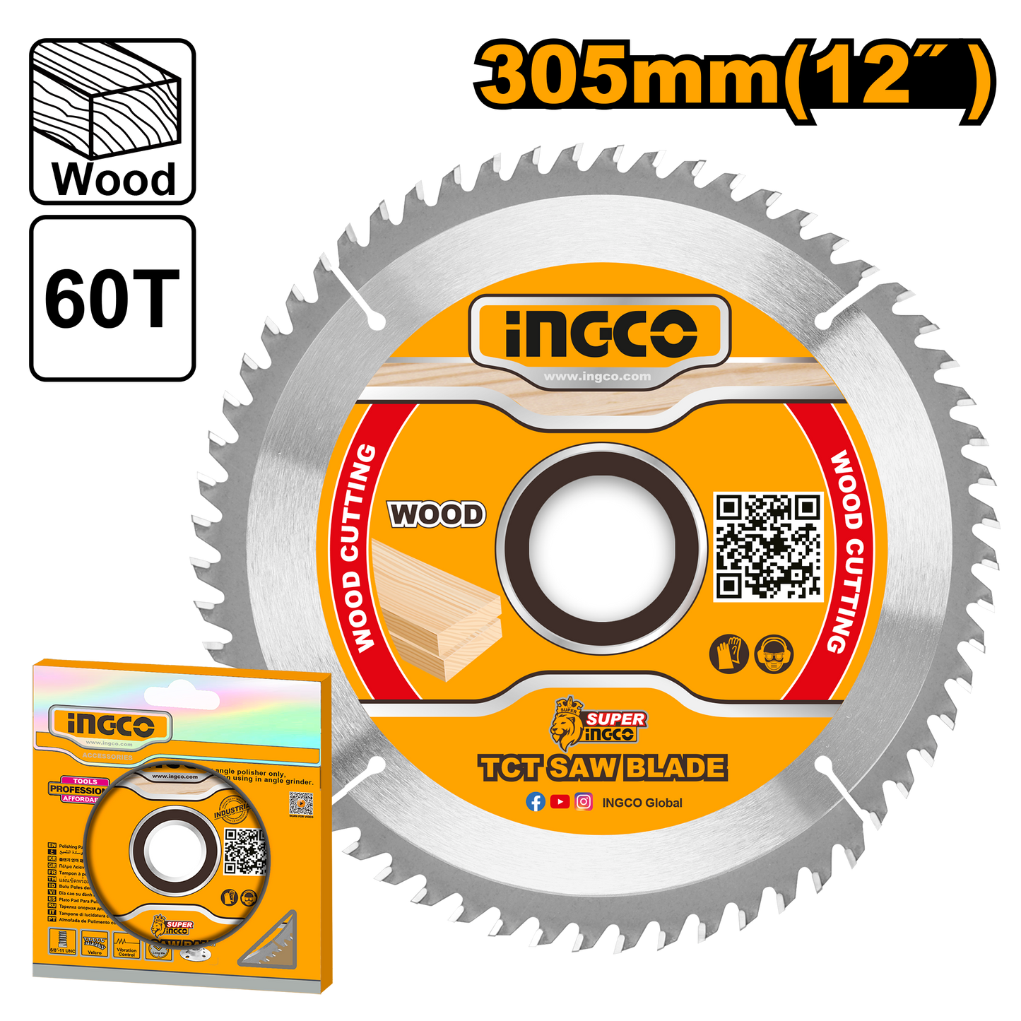 Disco Sierra Madera 12 60D INGCO TSB130523 - MARKEMSTORE