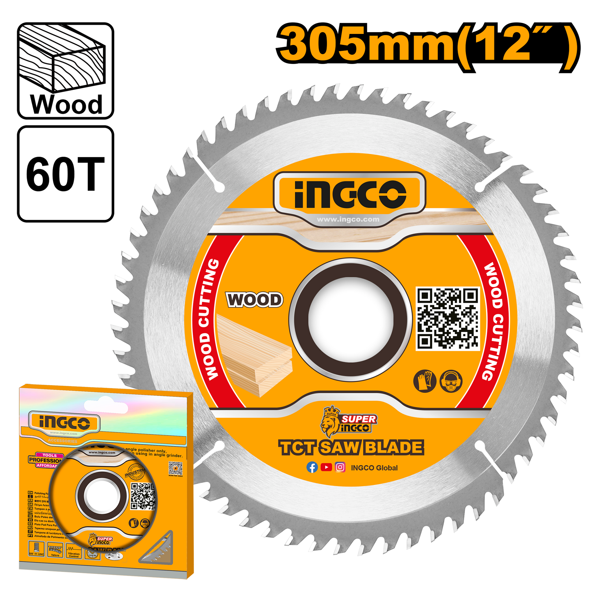 Disco Sierra Madera 12 60D INGCO TSB130523 - MARKEMSTORE