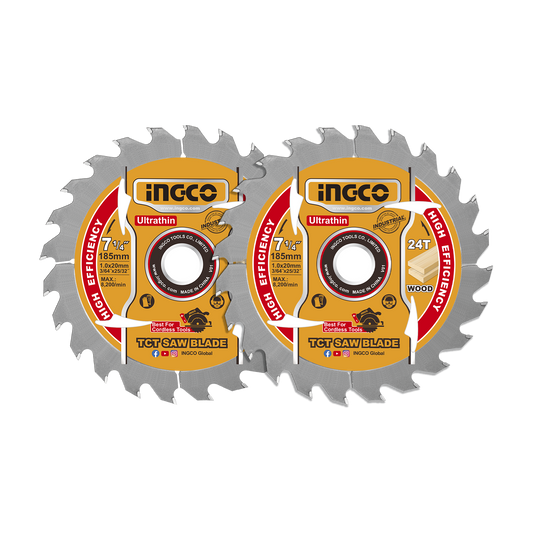 Set Disco Sierra Madera 7-1/4" 24D 2Pcs  INGCO TSB1853 - MARKEMSTORE