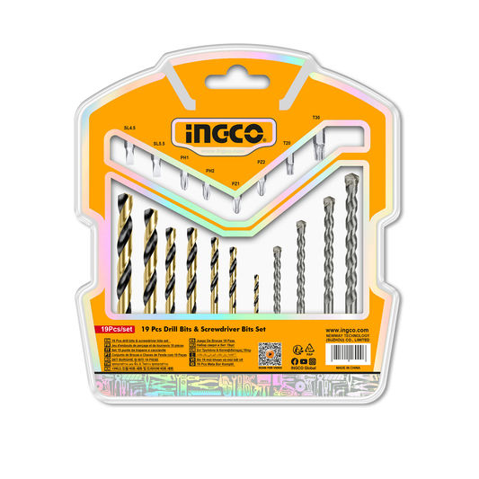 Set Broca Hss Muro 19 Piezas INGCO UAKSDB1901 - MARKEMSTORE