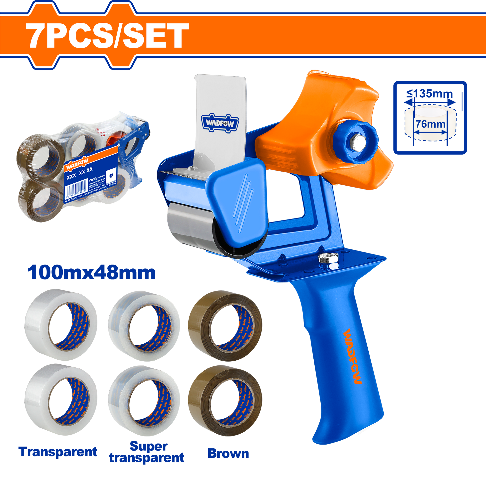 Set Pistola Dispensadora + Cintas Adhesivas X 6 Unds Wats1301 - MARKEMSTORE