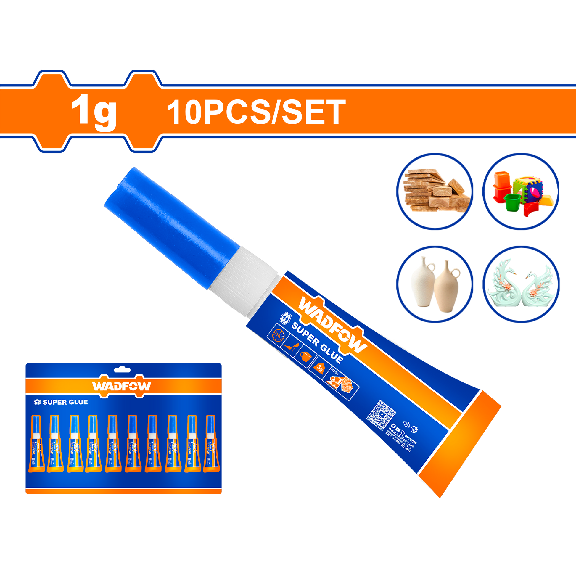 Set X 10 Adhesivo Super Glue Gotita 1Gr Wgx1K03 - MARKEMSTORE