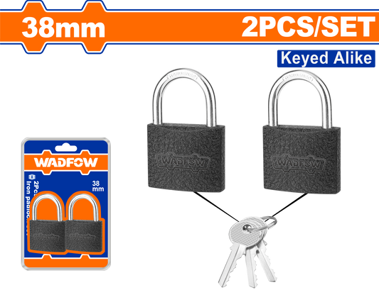 Set X 2 Candados Hierro 38Mm Misma Llave Wpd5442 - MARKEMSTORE