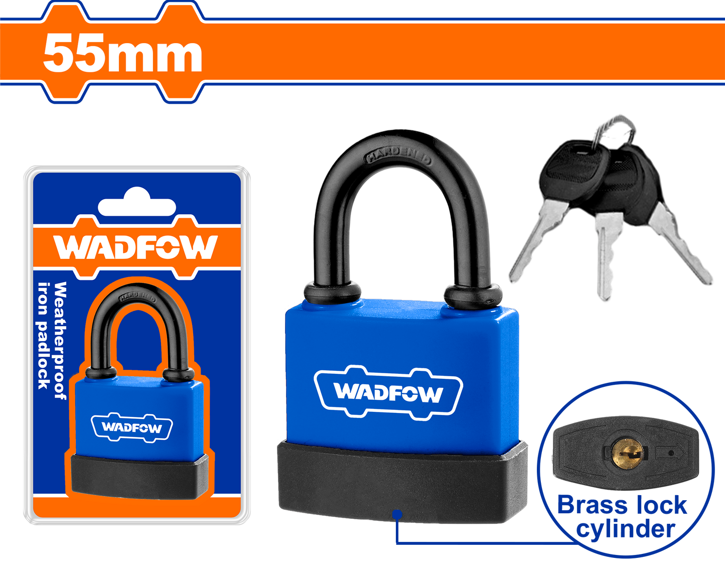 Candado Hierro A Prueba De Agua Caja Pvc 55mm WADFOW WPD9455 - MARKEMSTORE