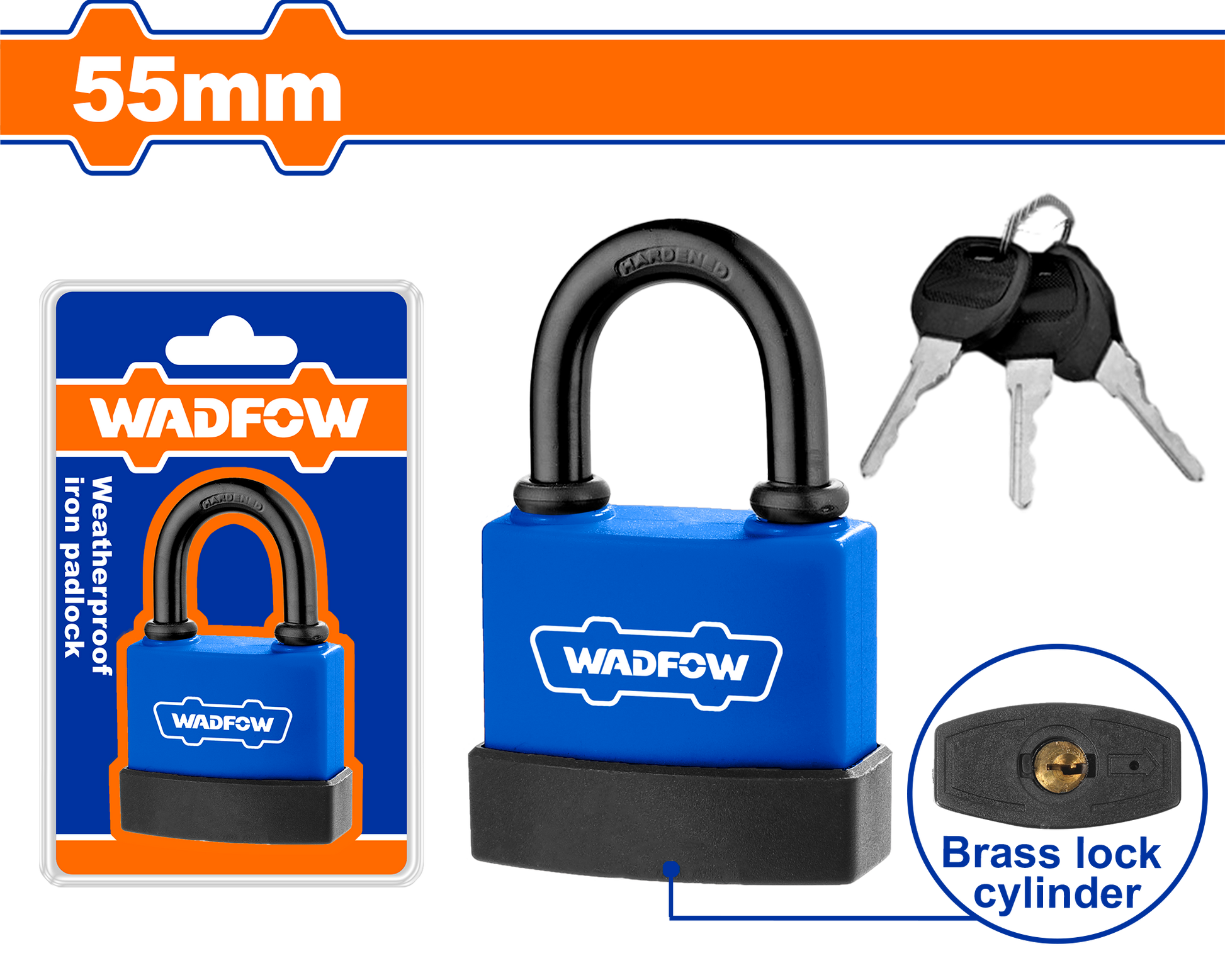 Candado Hierro A Prueba De Agua Caja Pvc 55mm WADFOW WPD9455 - MARKEMSTORE