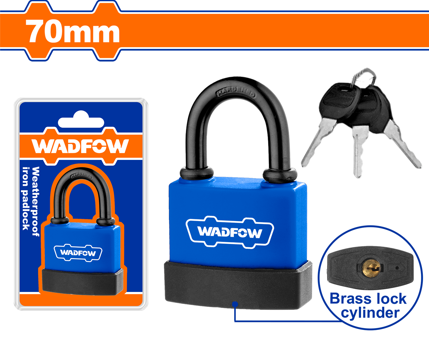 Candado Hierro a Prueba De Agua Caja Pvc 70mm WADFOW WPD9470 - MARKEMSTORE
