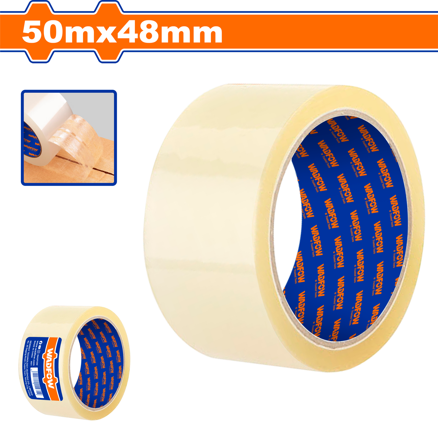 Cinta Empaque Transparente 48mmx50Mts WADFOW REF. WPN1H05 - MARKEMSTORE