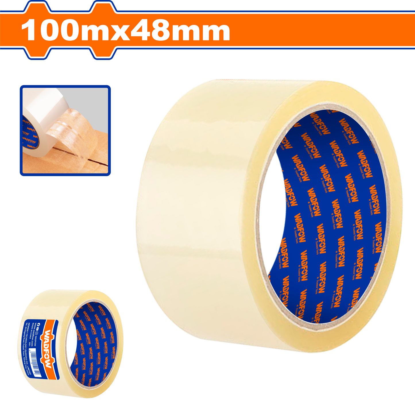 Cinta Empaque Transparente 48mmx100Mts WADFOW REF. WPN1H10 - MARKEMSTORE