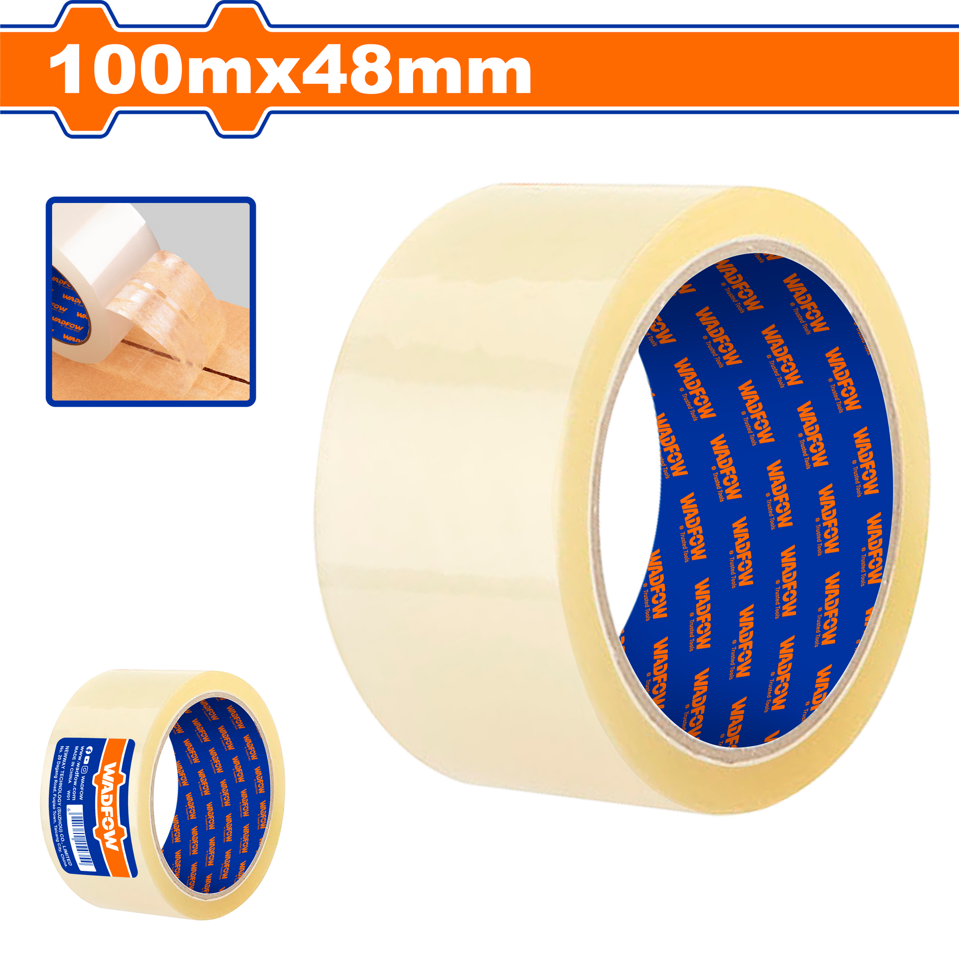 Cinta Empaque Transparente 48mmx100Mts WADFOW REF. WPN1H10 - MARKEMSTORE
