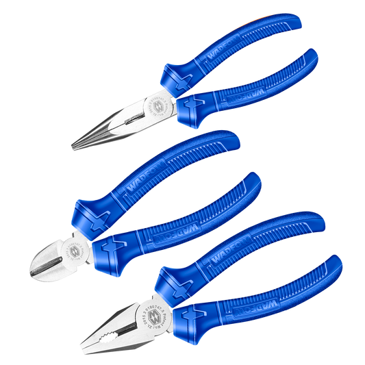 Juego 3 Alicates 6" Pulidos Mango Azul WADFOW WPS0623