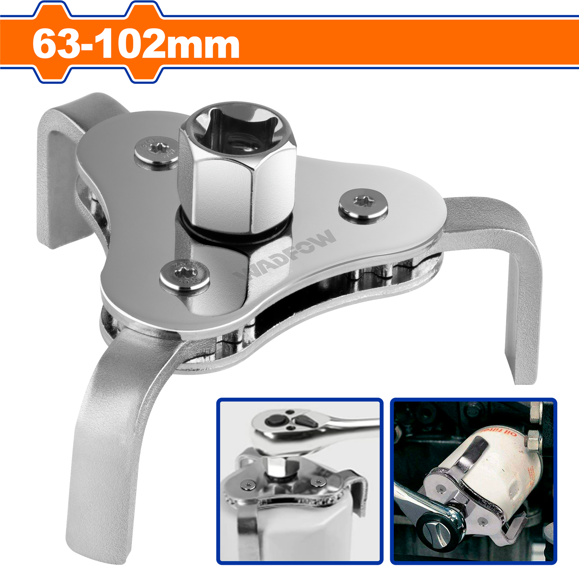 Llave Filtro Aceite 3 Patas Desamble 63-102mm  WADFOW REF. WUL1401 - MARKEMSTORE