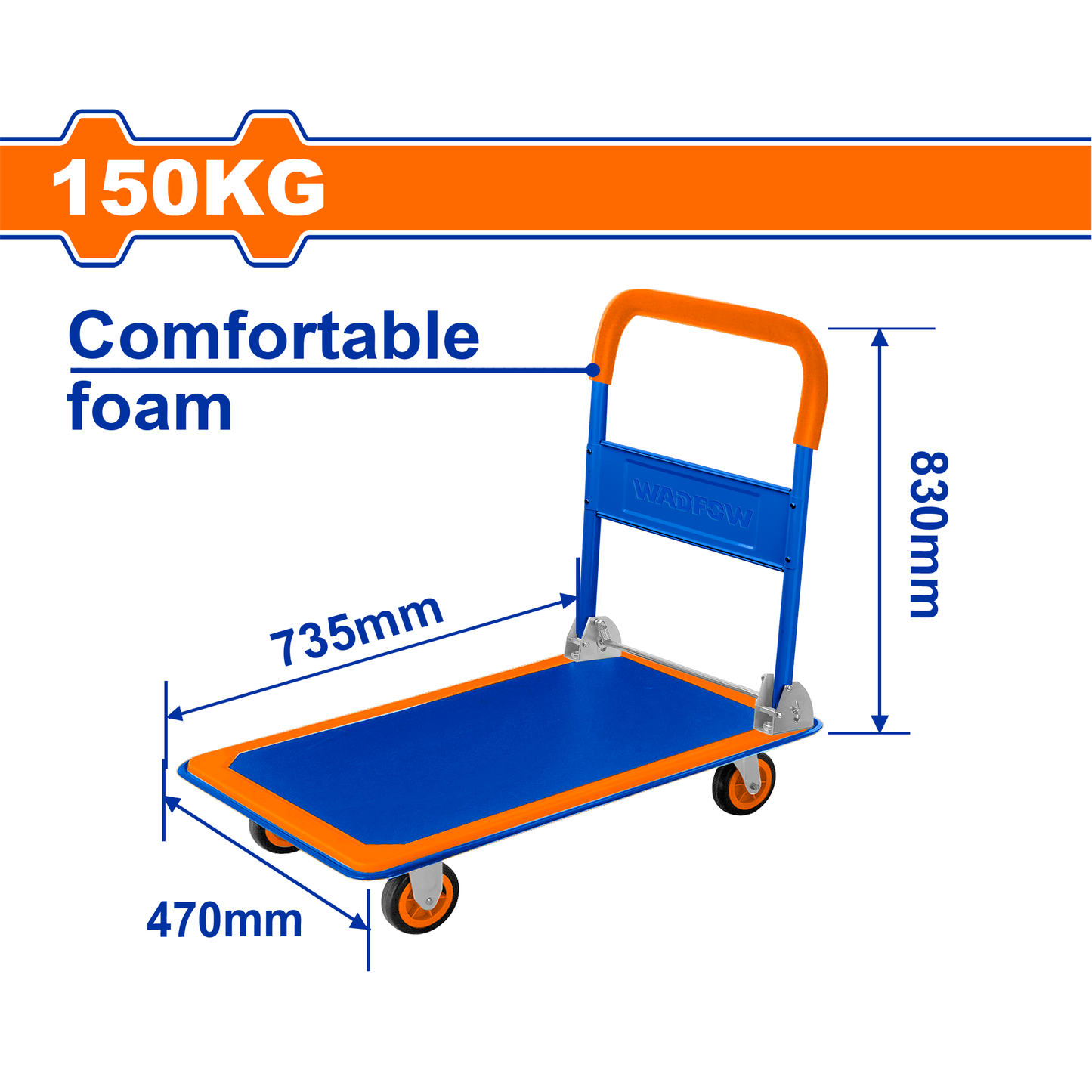 Carretilla Plegable Cap150Kg Plato 735X470m WADFOW REF. WWB1315 - MARKEMSTORE