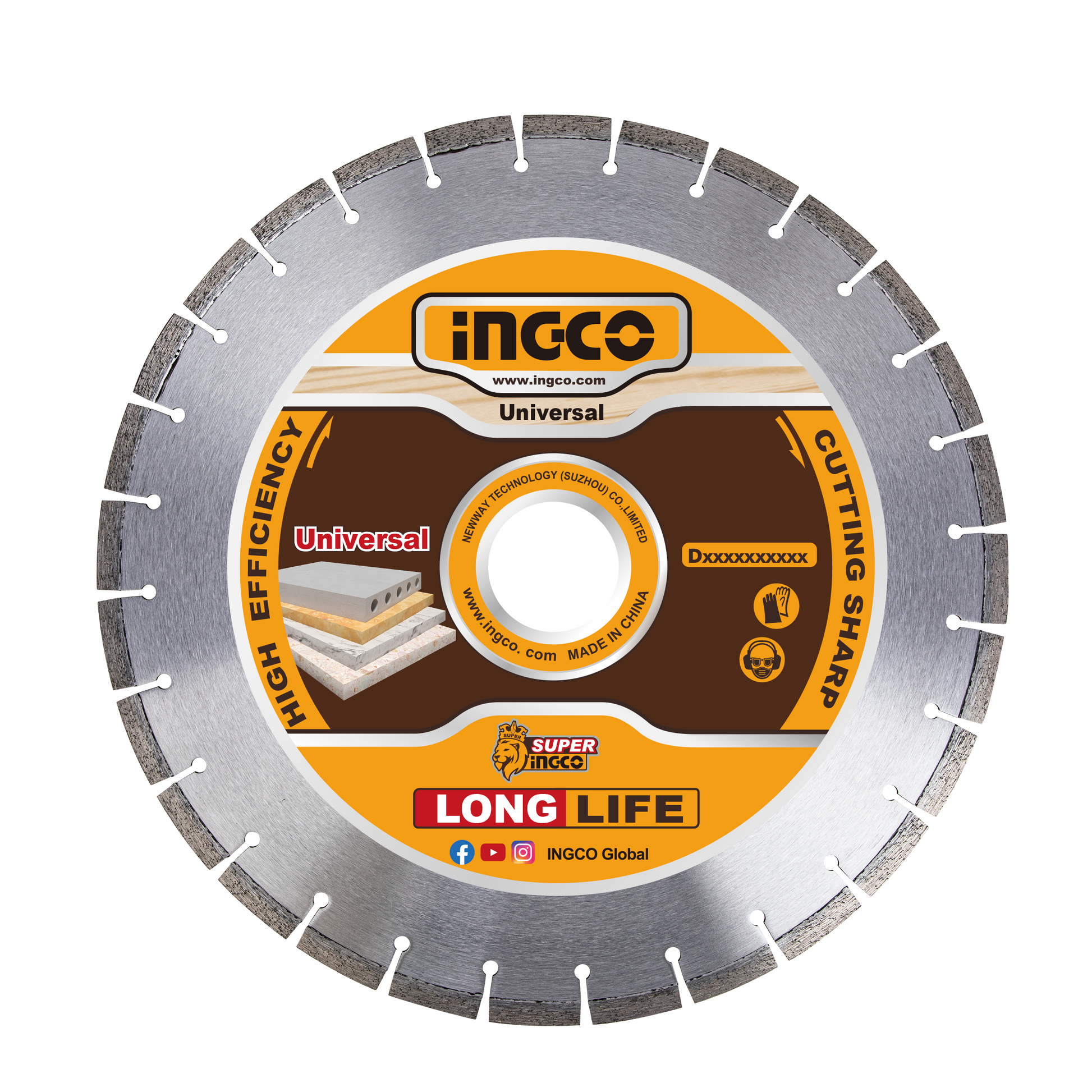 DISCO DIAMANTADO SEGMENTADO 16X25,4MM INGCO DMD044052 MARKEMSTORE