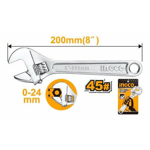 Llave Ajustable 8 INGCO HADW131082 - MARKEMSTORE