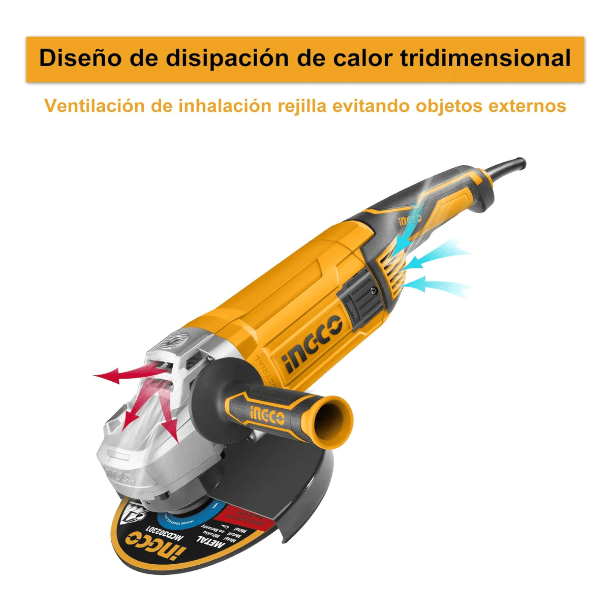 Pulidora Amoladora Angular 9" 2400w Ingco UAG24008 - MARKEMSTORE