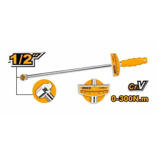 Torquimetro M1/2 0-300nm Cr-v Ingco Hptw300n1 - MARKEMSTORE