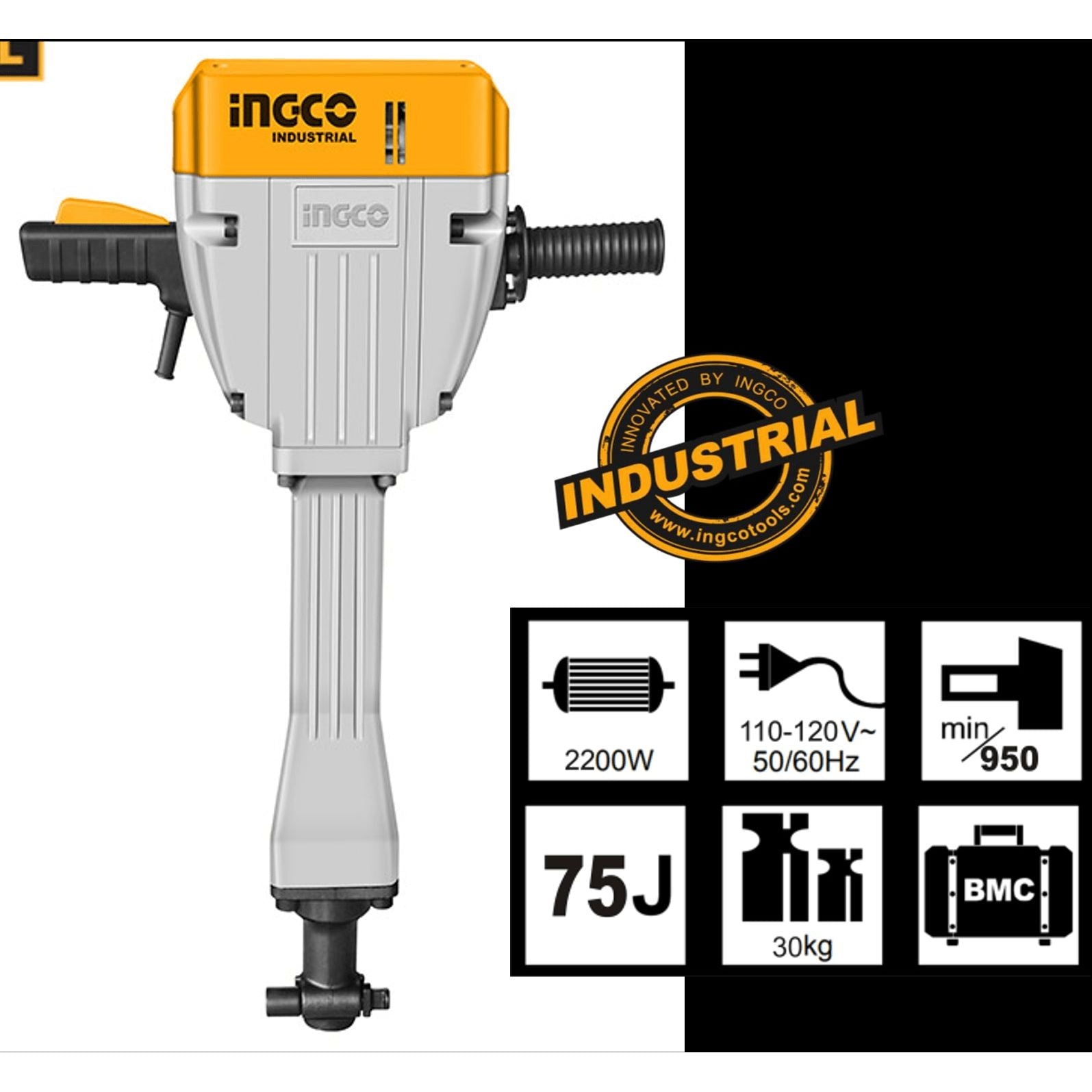 Demoledor 2200W Con 2 Cinceles Ingco UPDB22001 - MARKEMSTORE