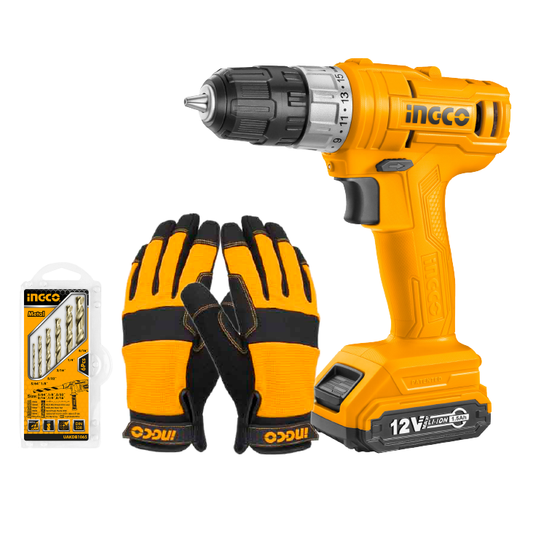 Combo Black Friday: Taladro 12v-Juego de brocas-Guantes - MARKEMSTORE