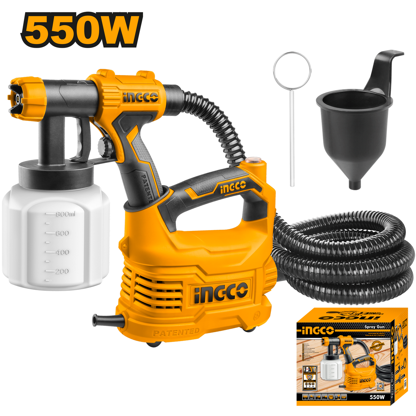 Pistola De Pintar 110/120V 50/60Hz 550W INGCO USPG5008 - MARKEMSTORE