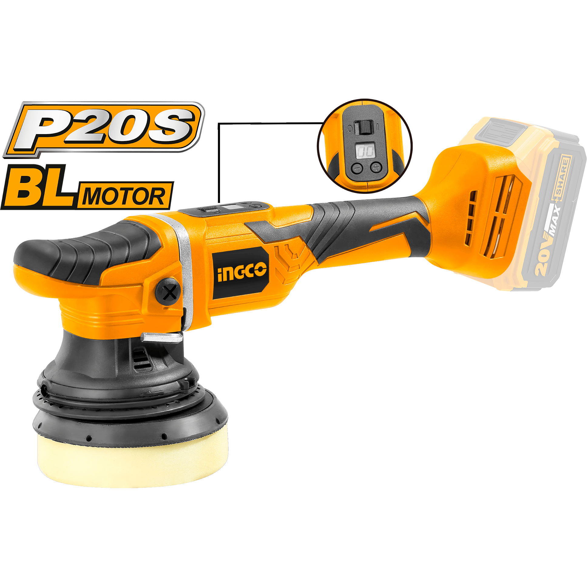 Ingco Polichadora Inalambrica Ionlitio 20v Con Bateria De 4h - MARKEMSTORE