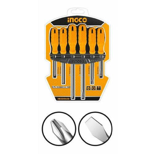 Juego de 6 Destornilladores Profesional INGCO HKSD0658 - MARKEMSTORE